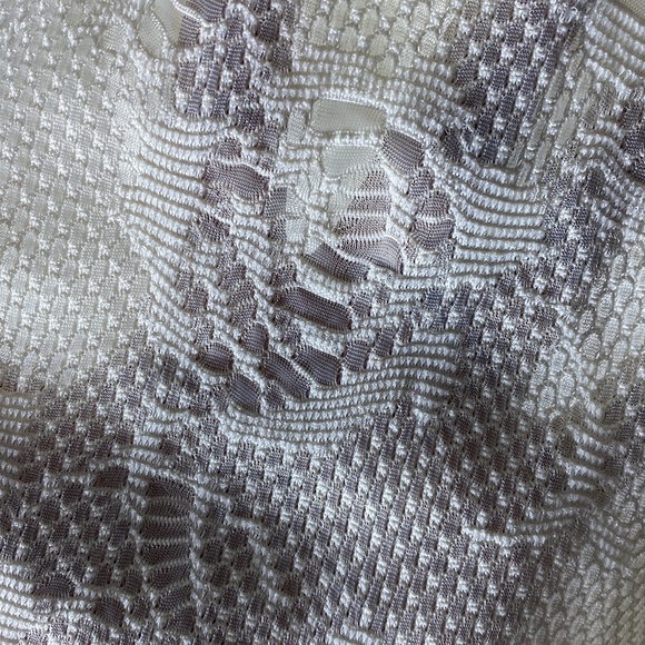 Espresso Cream Open Front Lace Detailed Cardigan Large Cover Up. - Picture 4 of 7